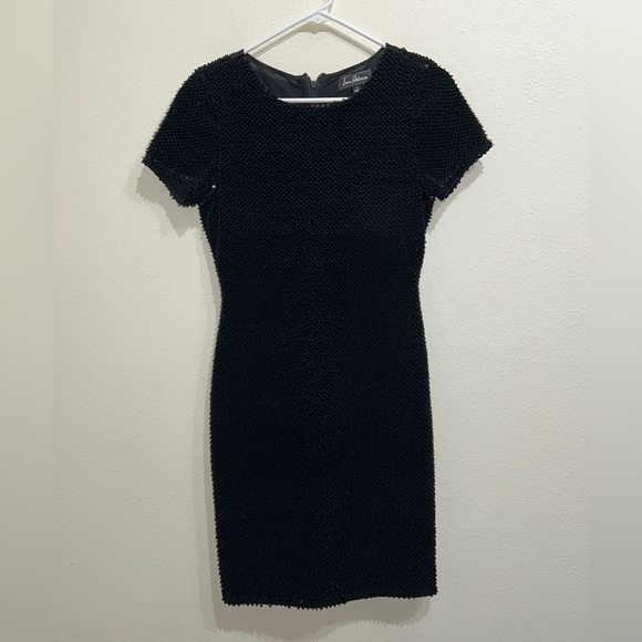 Sam Edelman Karina Flocked Sequin Shift Black Dress | Size 2 - Picture 3 of 8